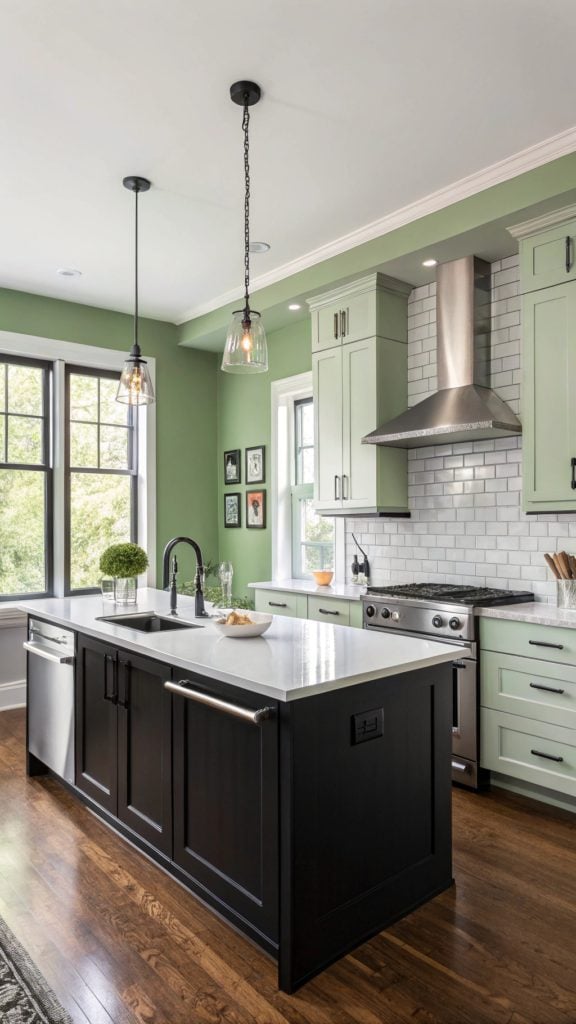 16 Stylish Light green kitchen wall Ideas