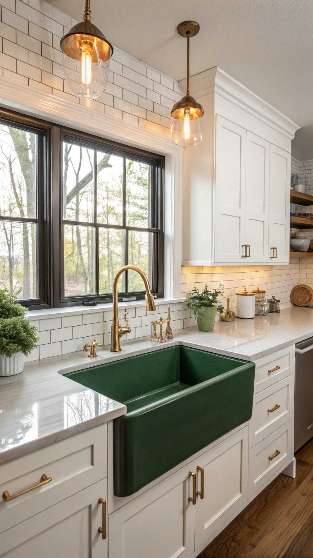 charming green farmhouse sink