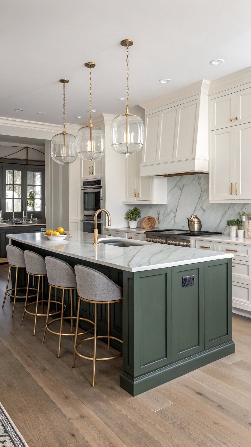 dark olive kitchen centerpiece