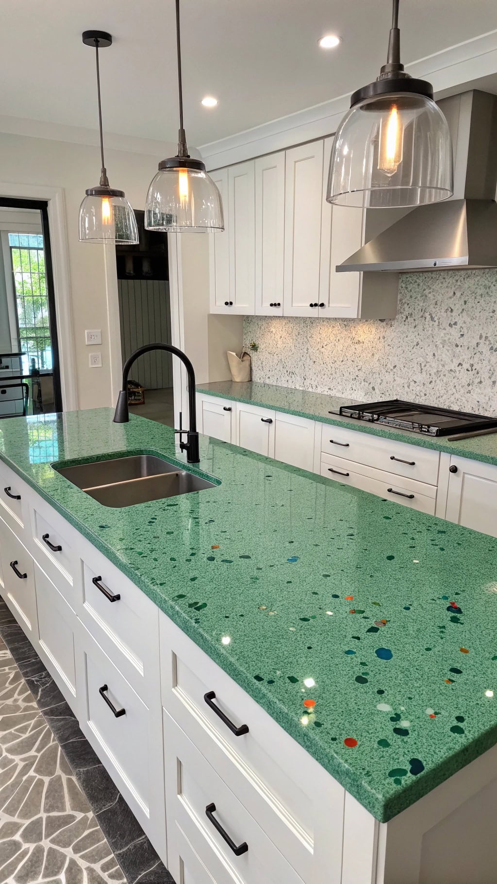 eco friendly sparkling terrazzo counters