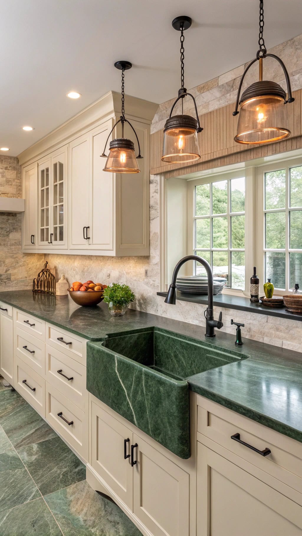 elegant green soapstone counters
