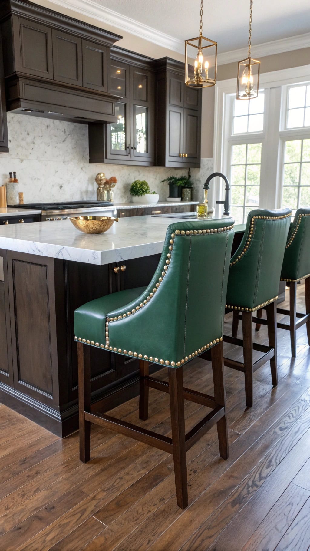 elegant hunter green barstools
