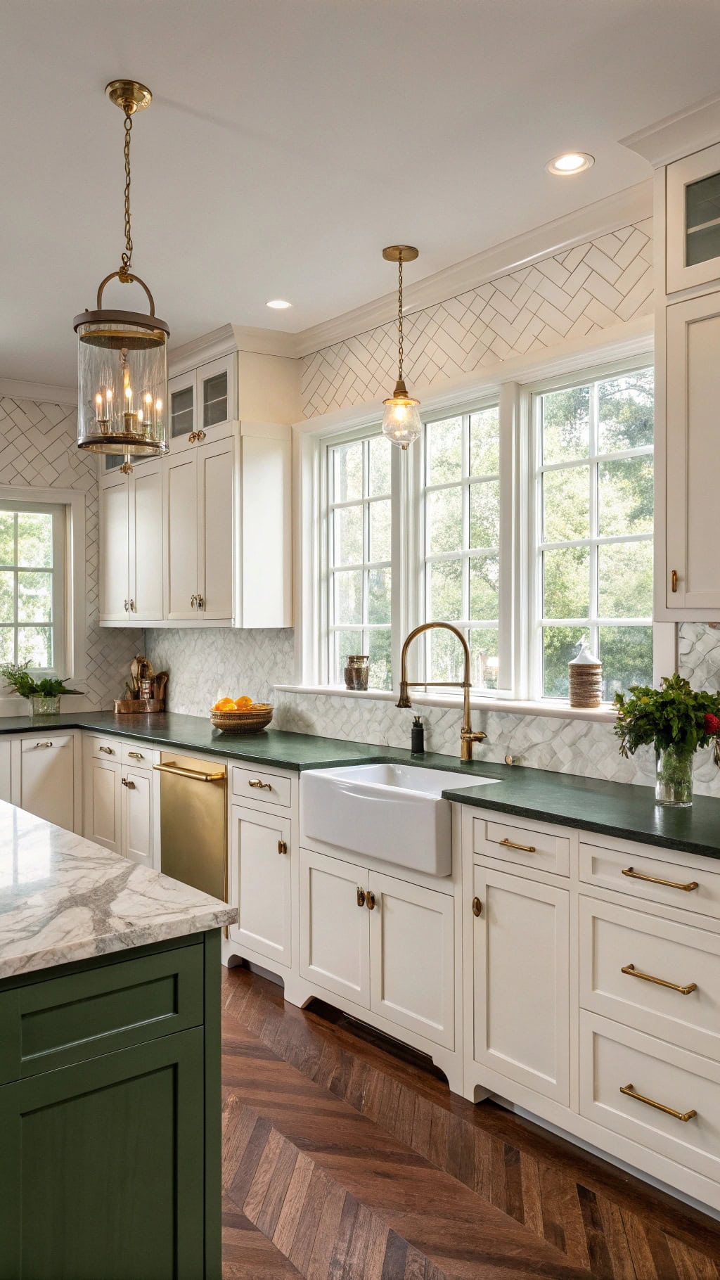 elegant hunter green kitchen