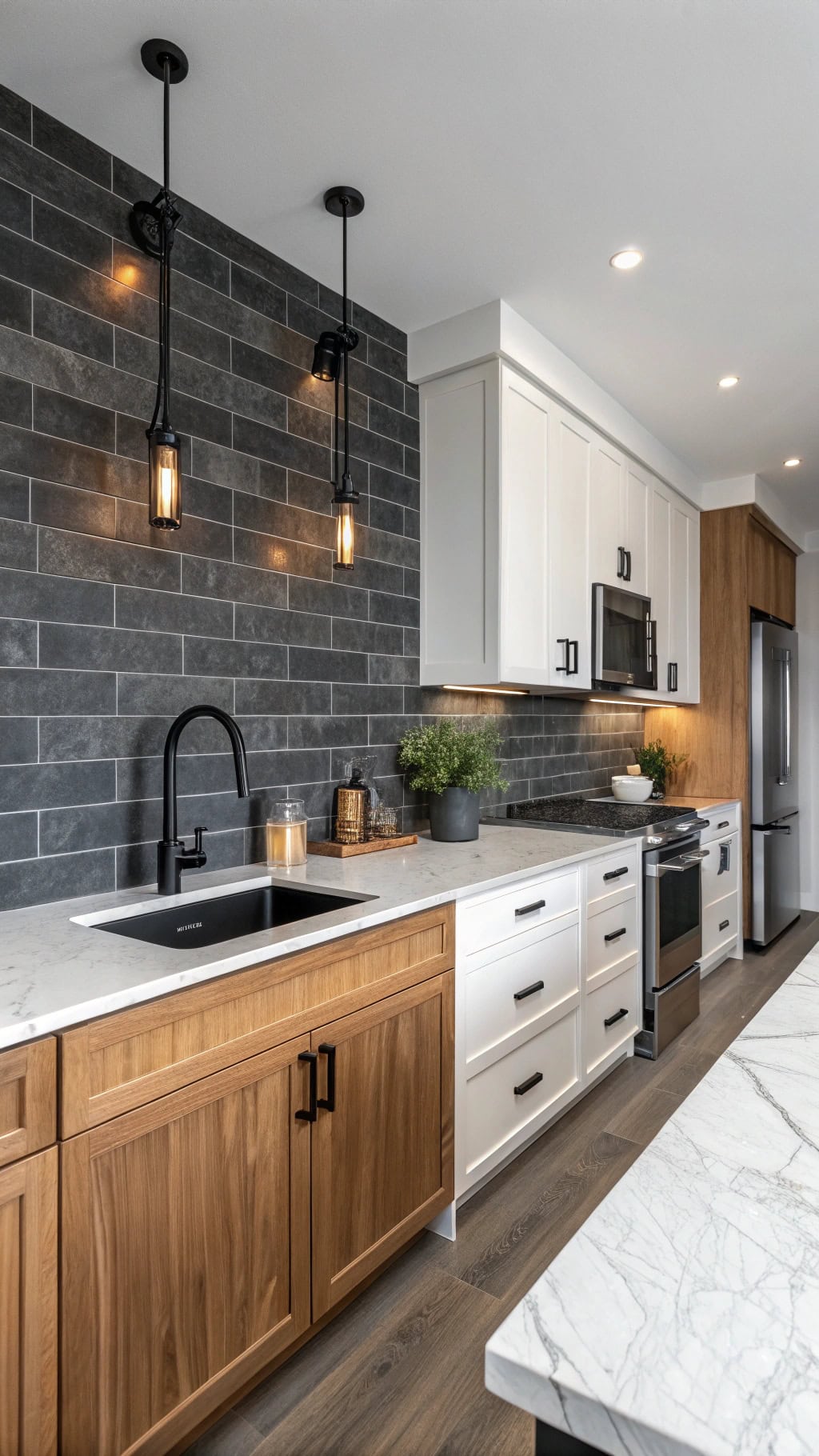 elegant slate subway tiles