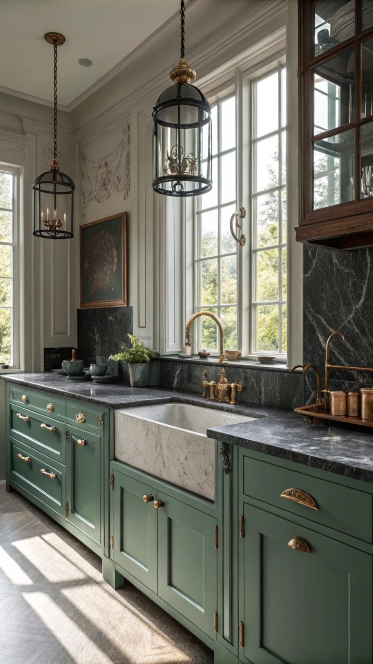 green kitchen cabinet ideas