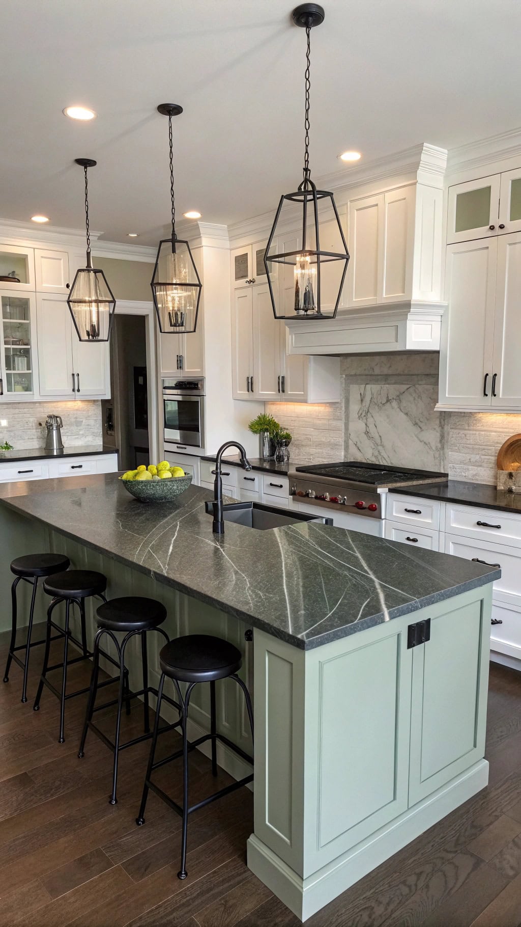 lime veined slate island elegance
