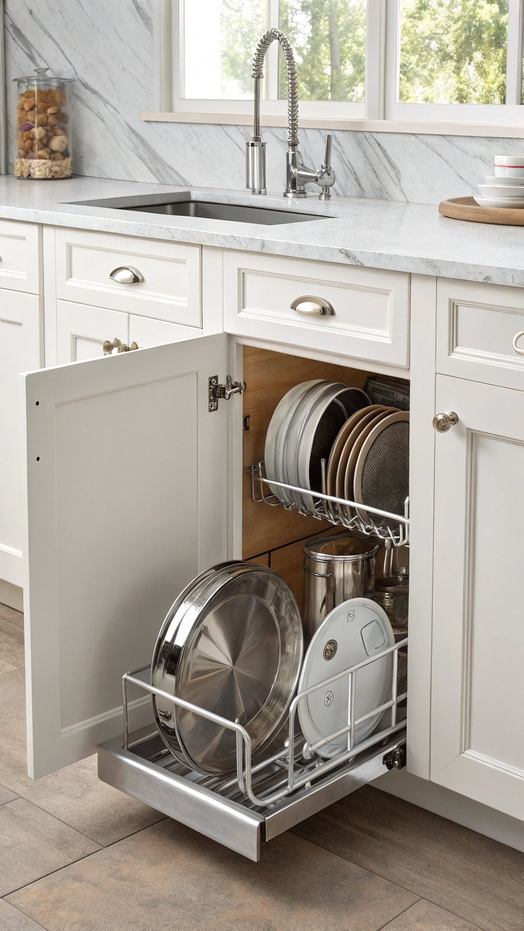 organized pot lid storage