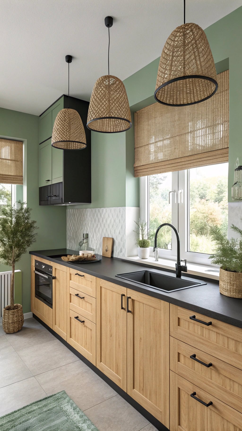 serene asian inspired kitchen design