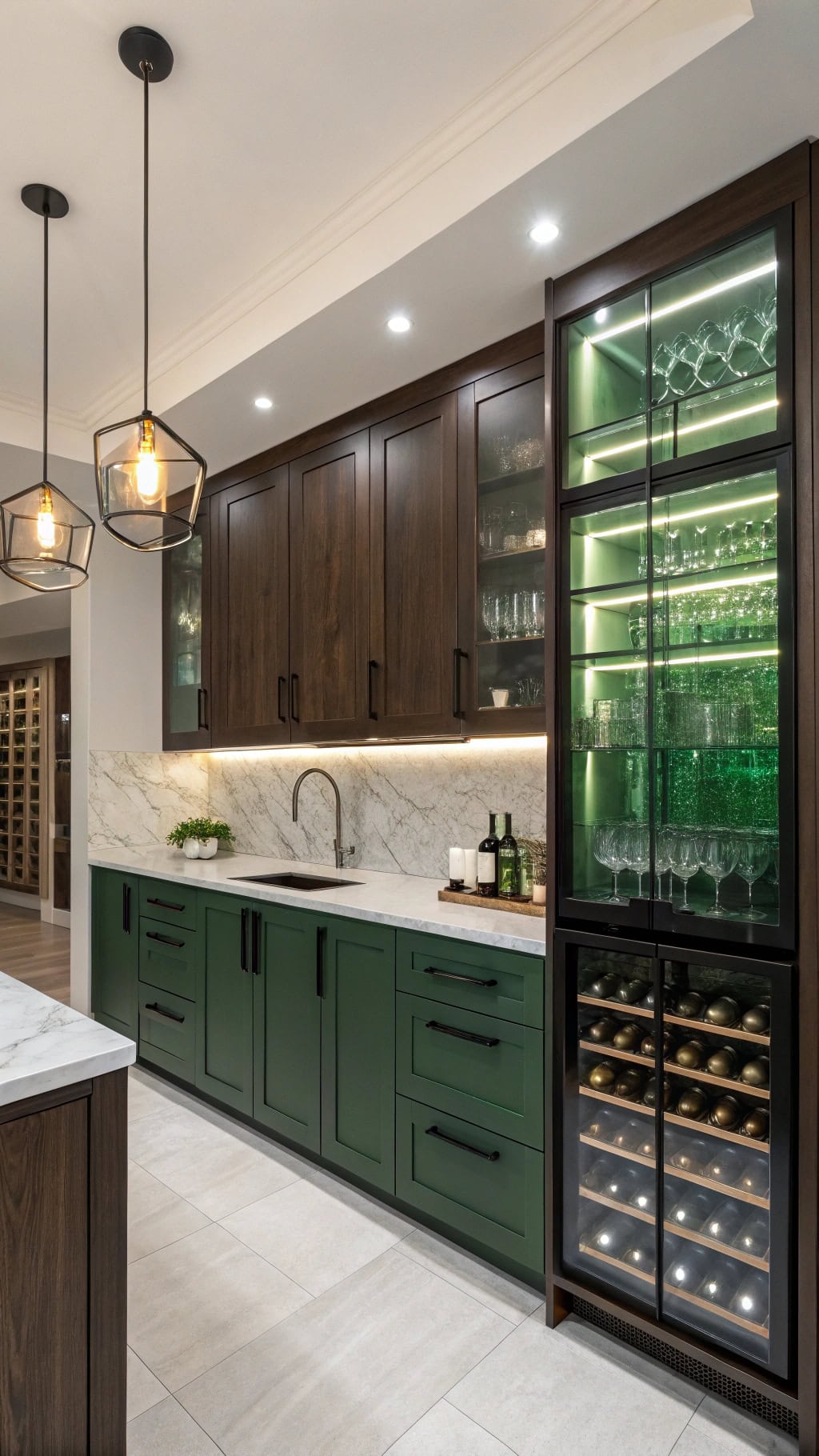 sophisticated green glass storage