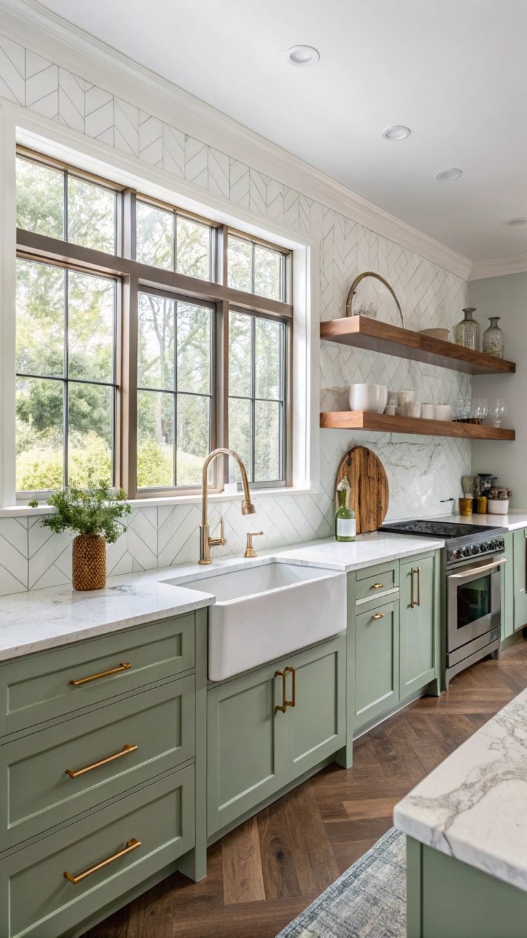 stylish green tiled kitchens