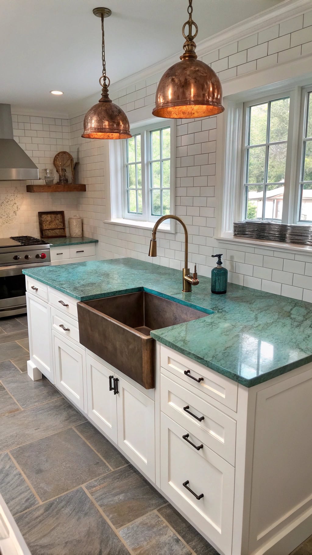 unique patina kitchen centerpiece