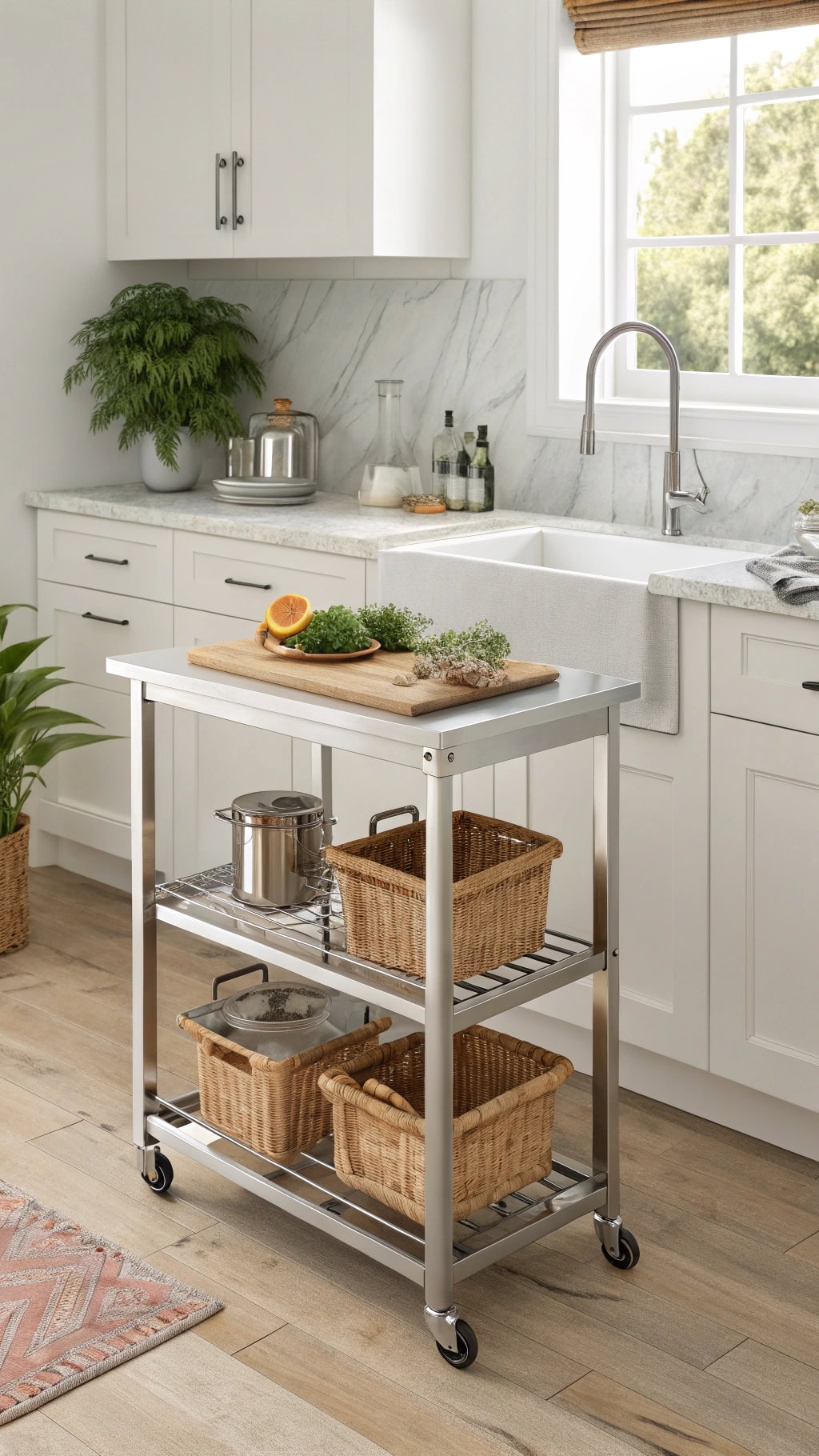 versatile stainless steel cart
