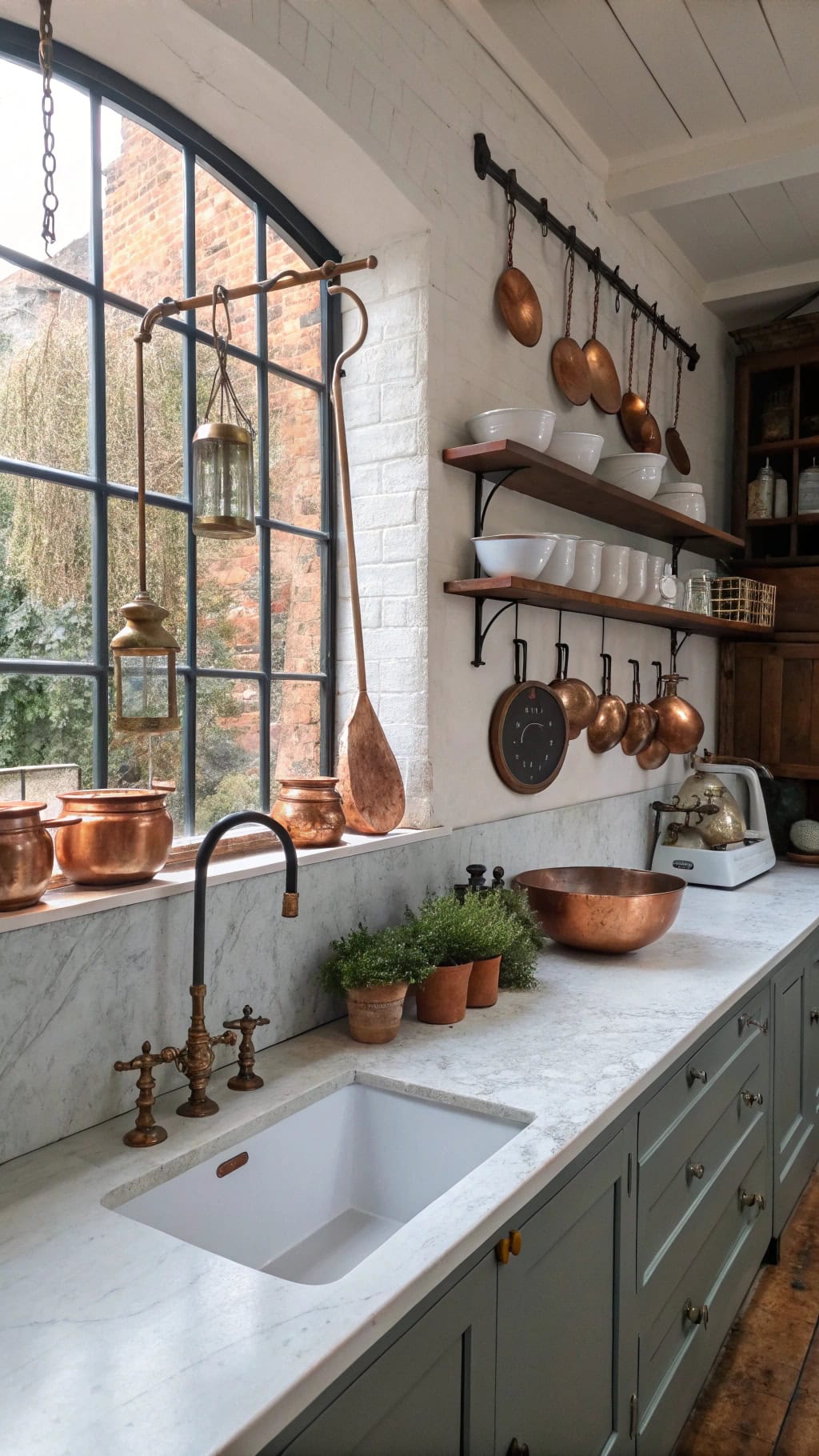 antique copper kitchen decor