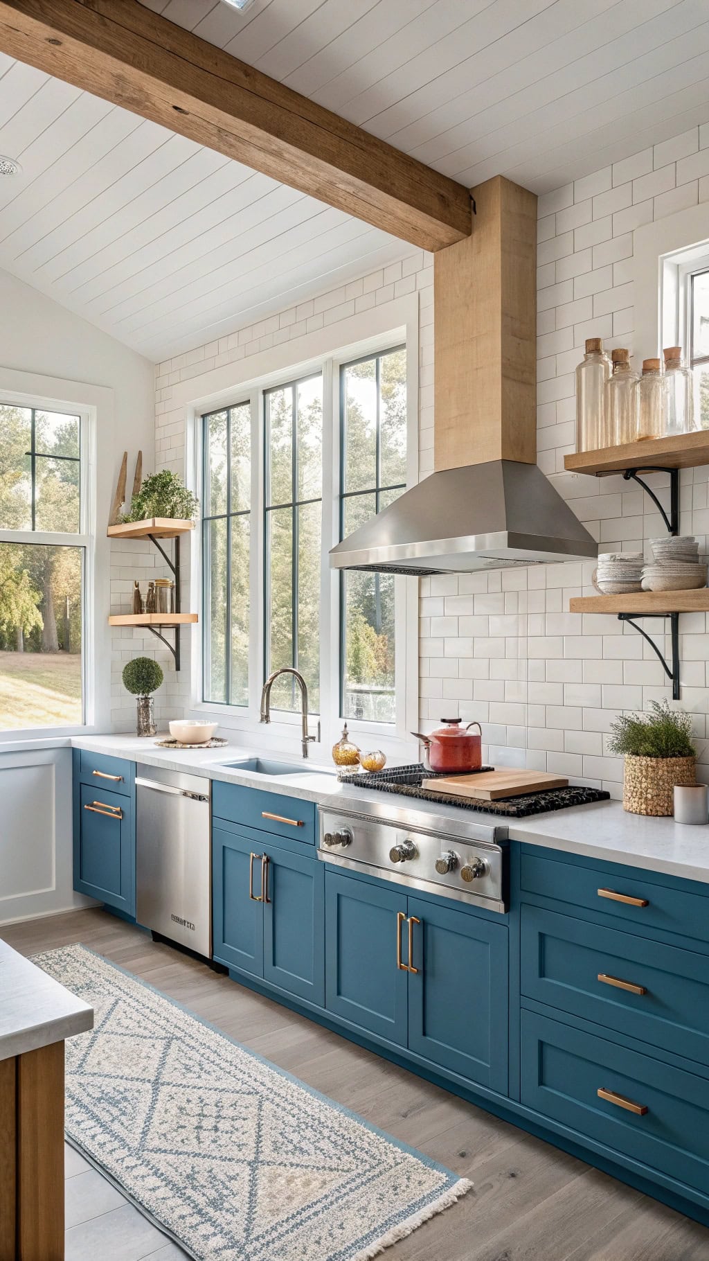 azure cabinets cedar accents