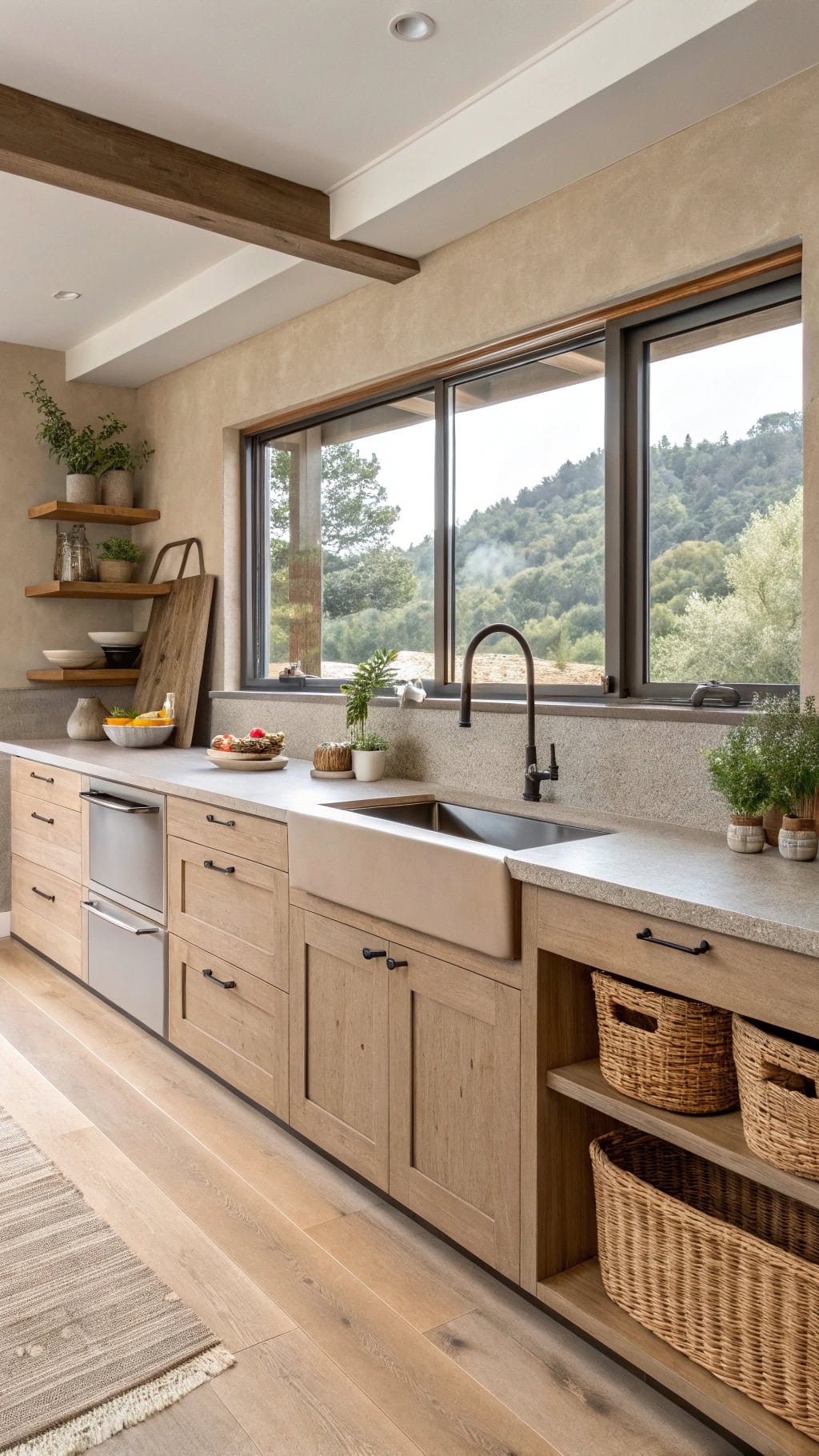 beige concrete kitchen countertops