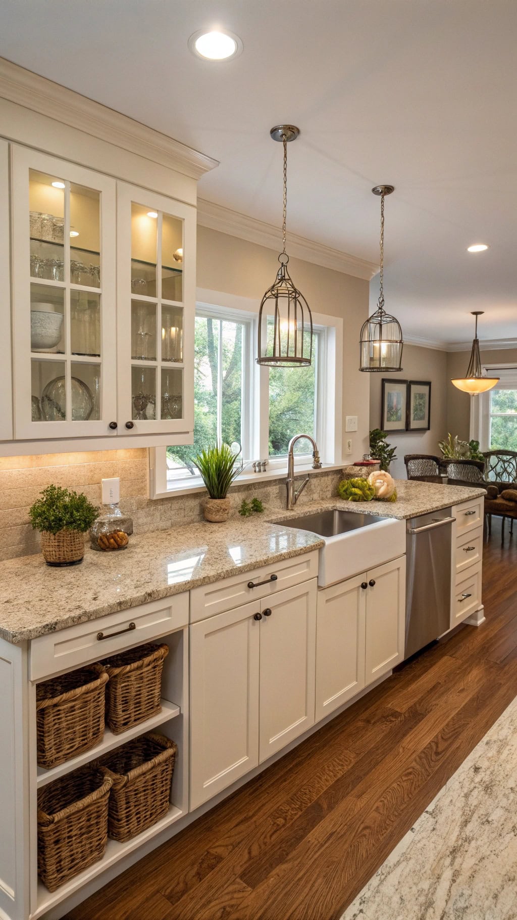 beige granite unifies open spaces