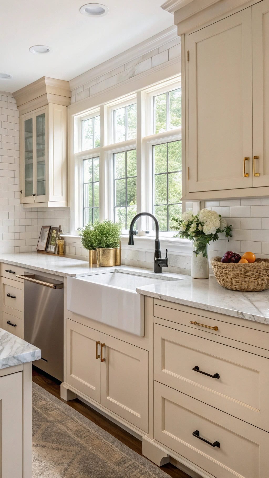beige kitchen hardware finishes
