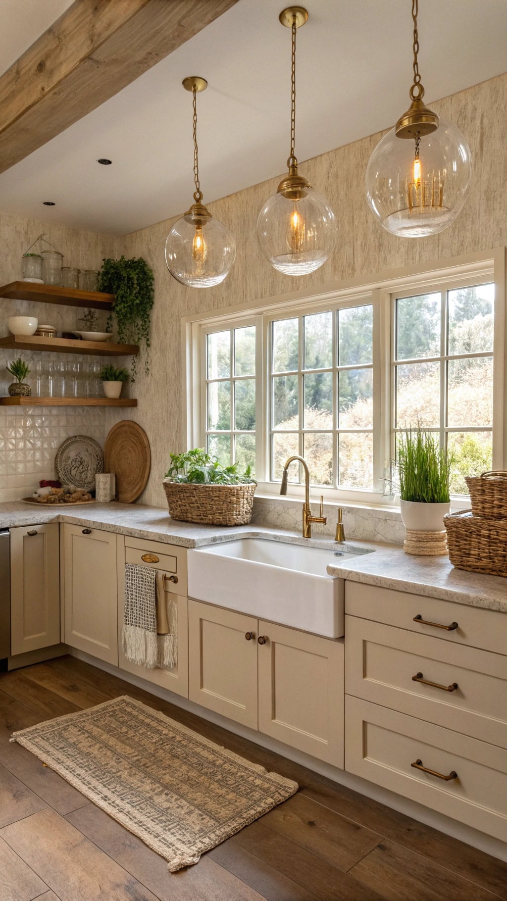 beige kitchen lighting options