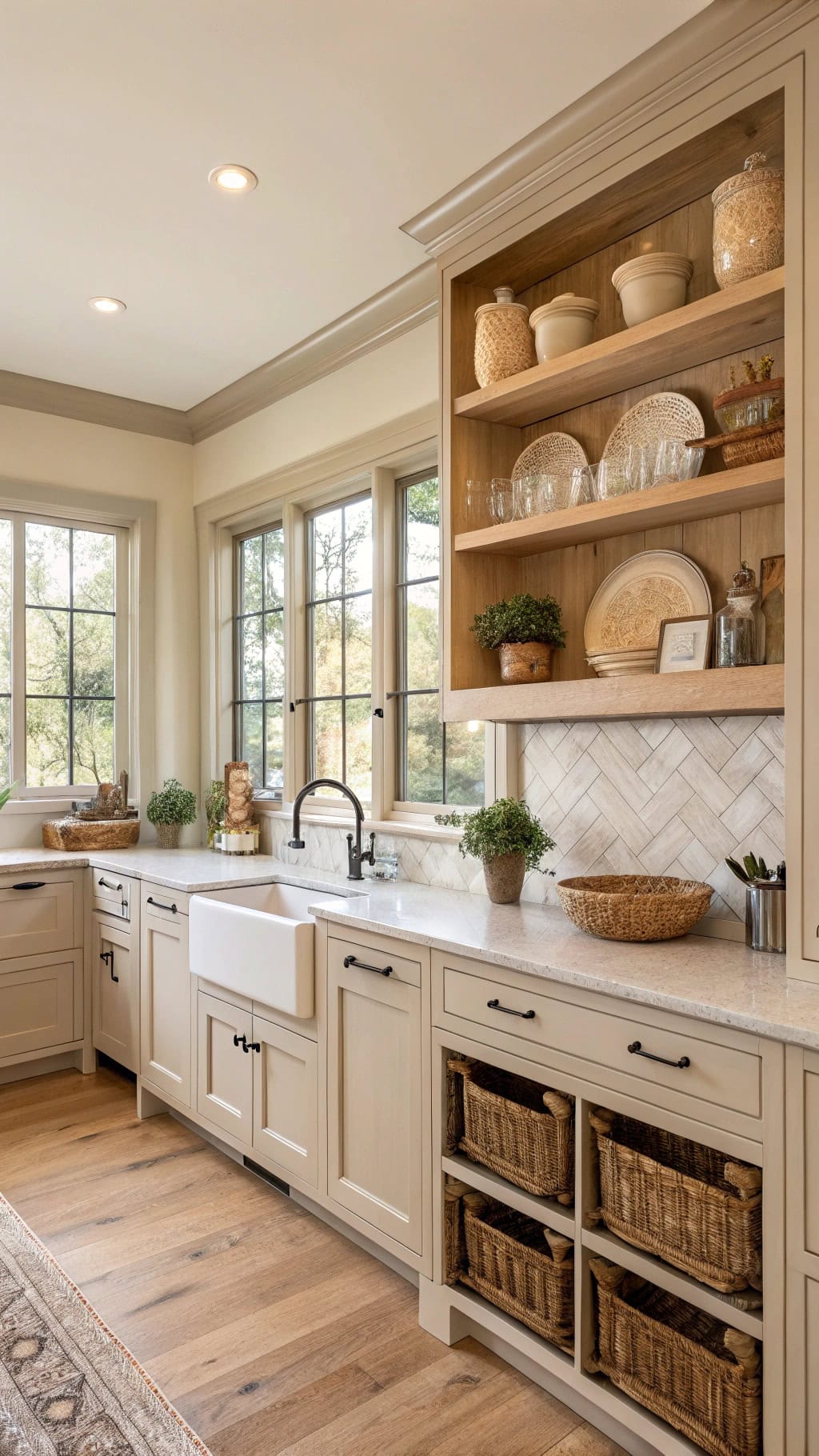 beige kitchen storage solutions