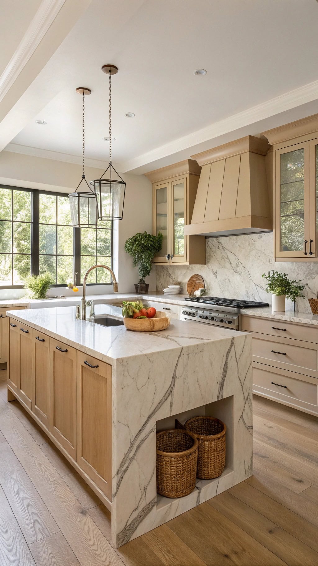 beige marble waterfall elegance