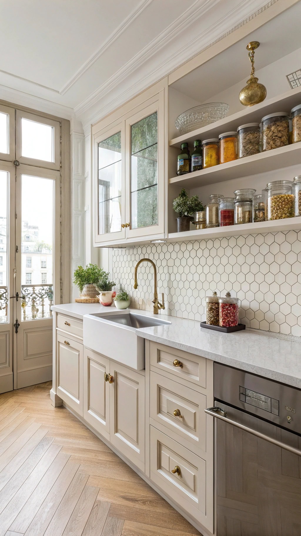 beige penny round tiles