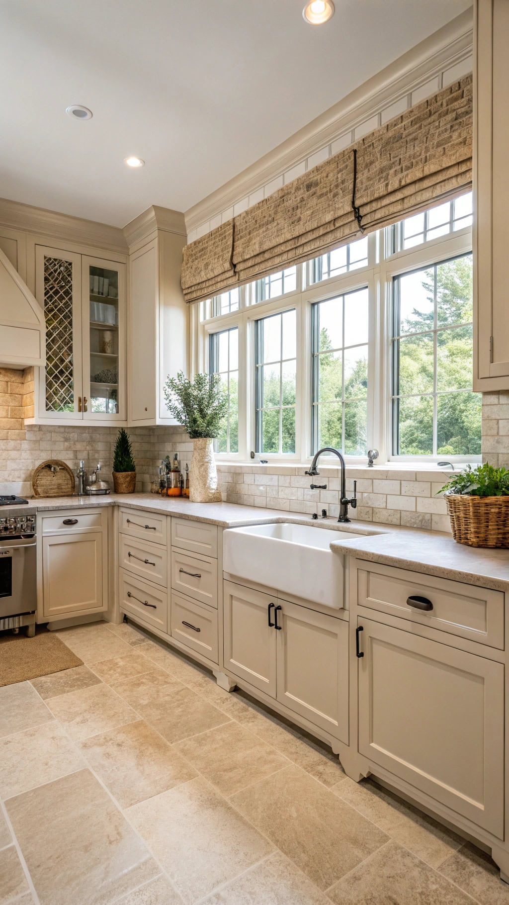 beige subway tile coordination