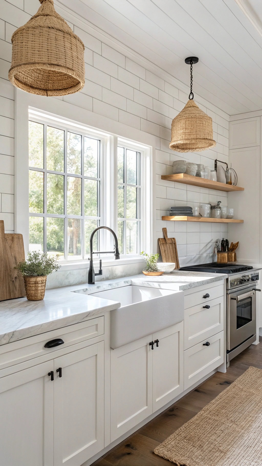 birch shiplap kitchen accent