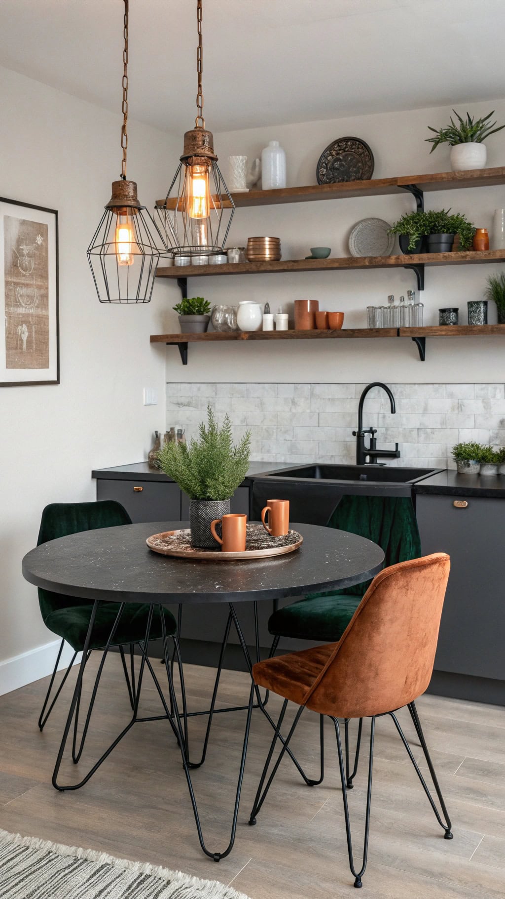 black copper table elegance