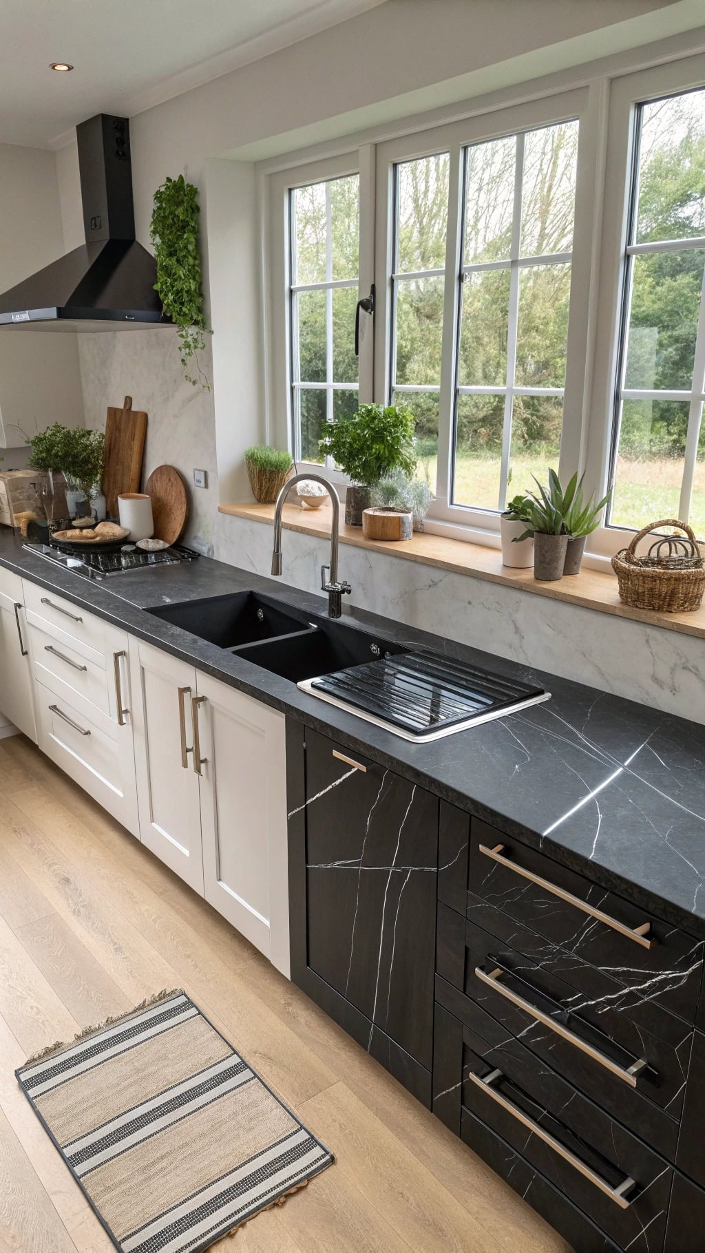 black marble prep station