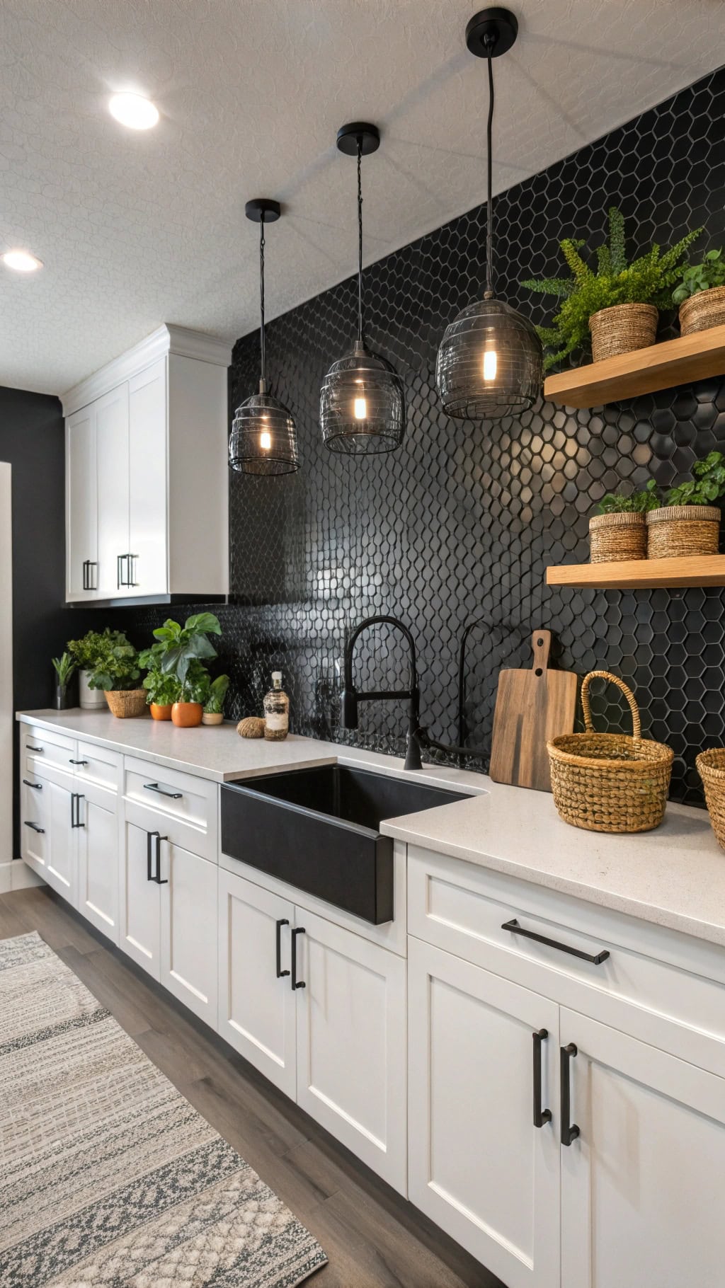 black penny round tiles
