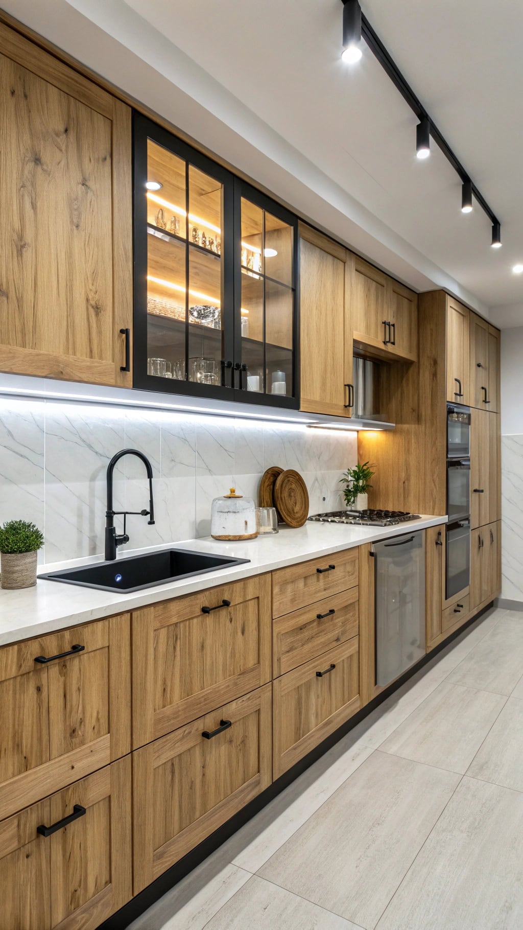 blonde acacia kitchen elegance