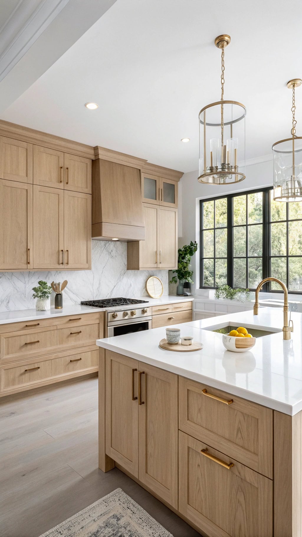 blonde oak kitchen elegance