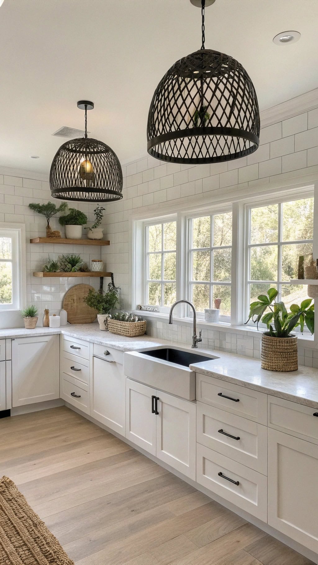 boho chic rattan pendants