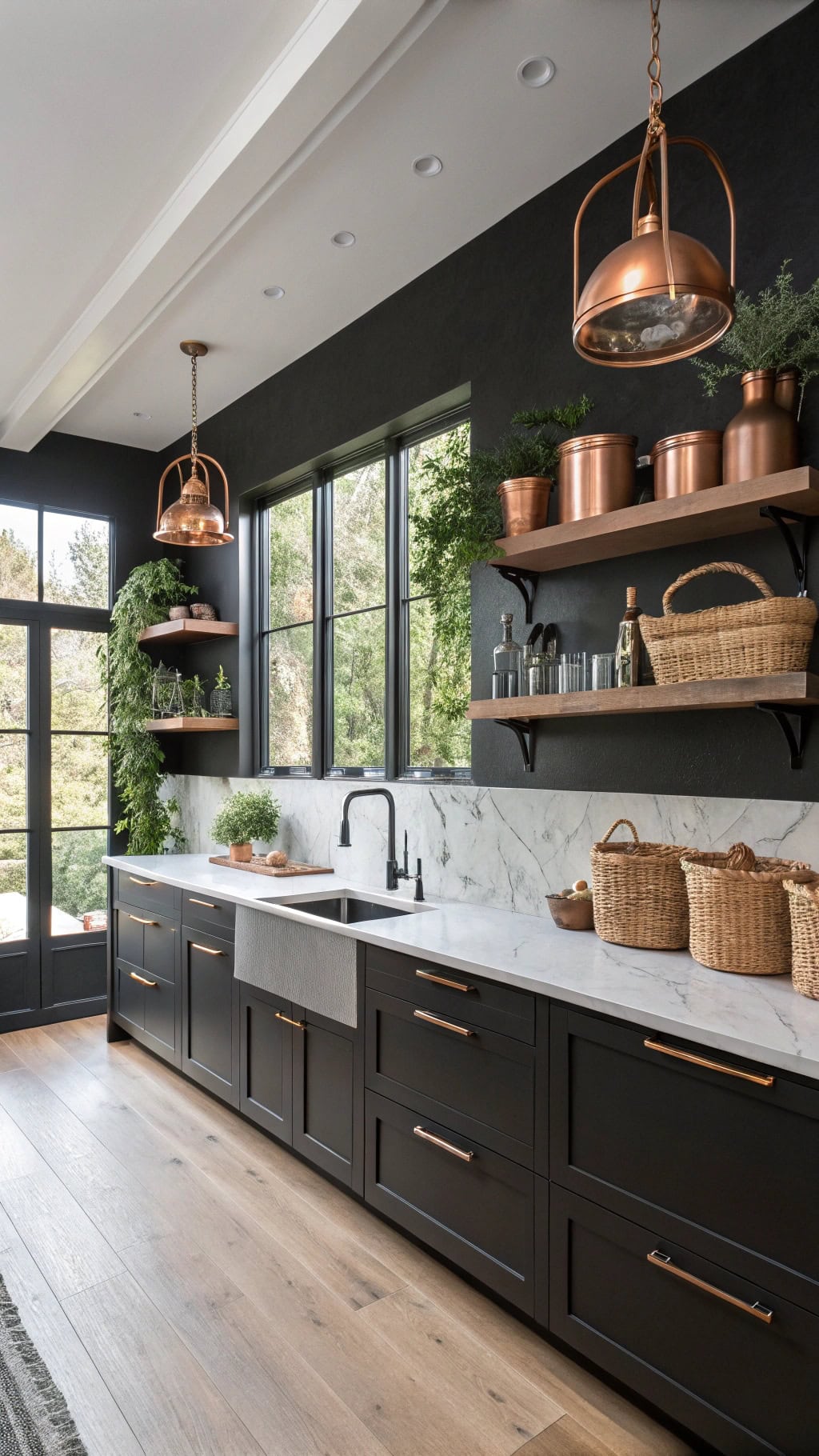 bold black accent wall