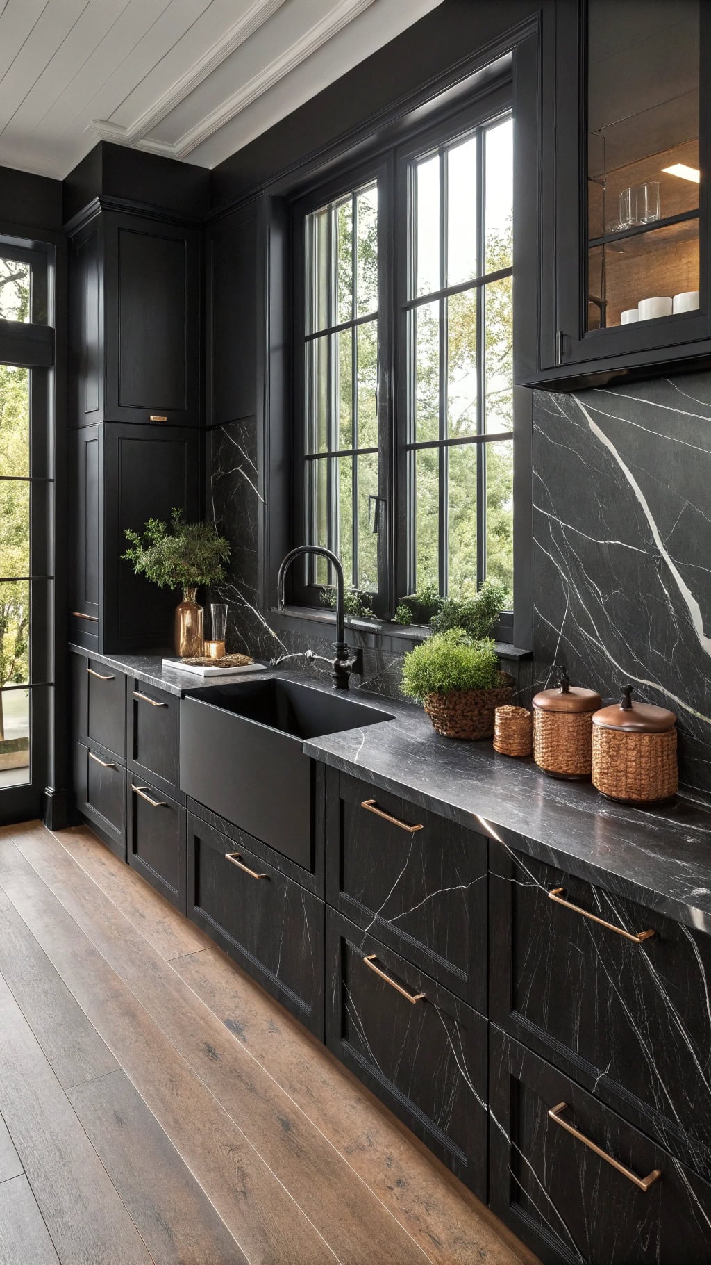 bold black marble islands