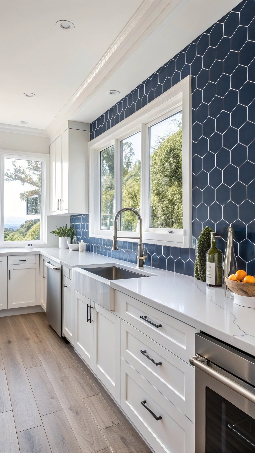 bold blue tile elegance