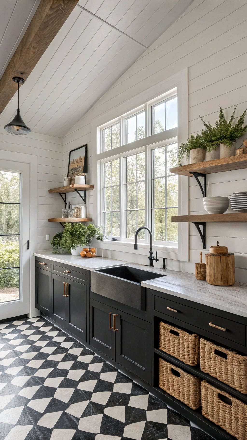bold checkered floor design