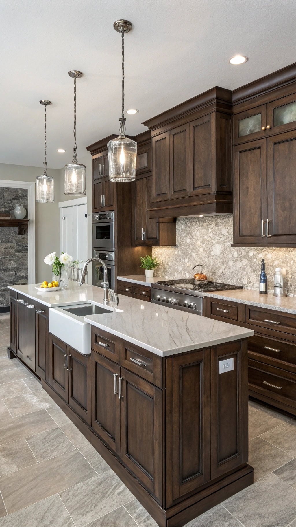 bold dark stained kitchen elegance
