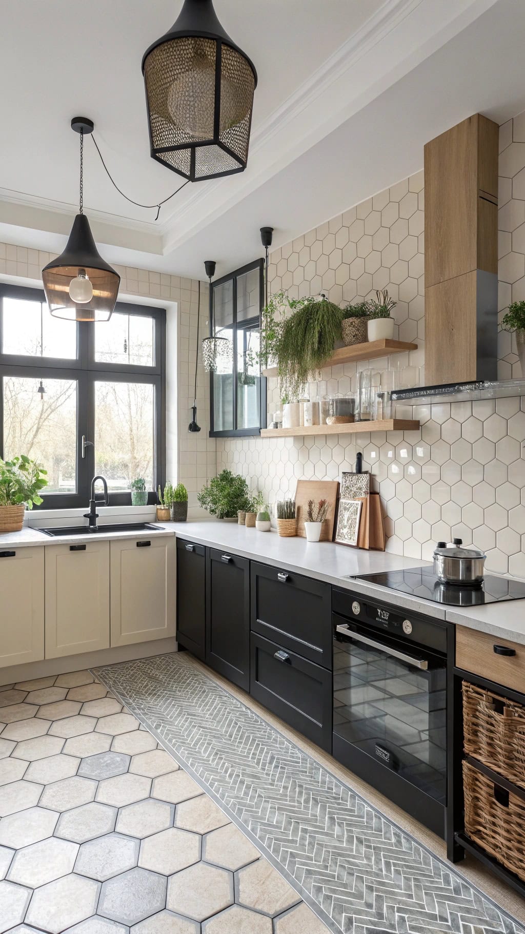 bold geometric kitchen design