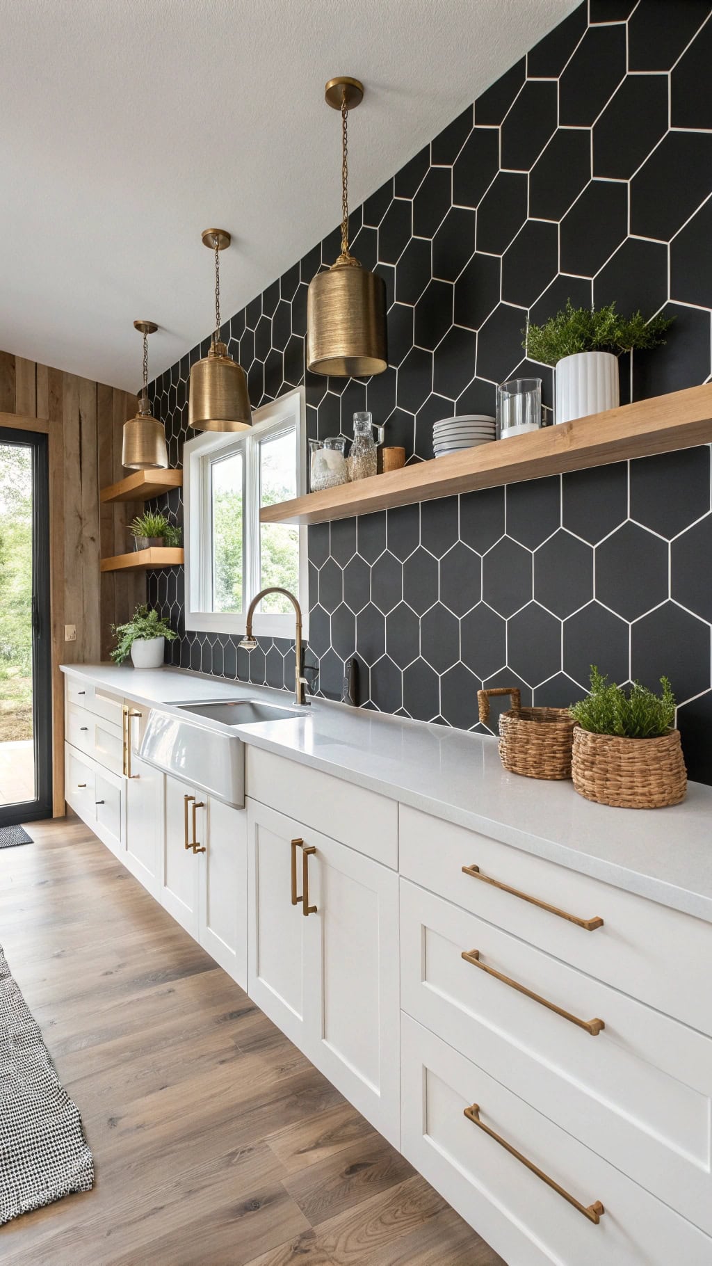bold geometric kitchen walls