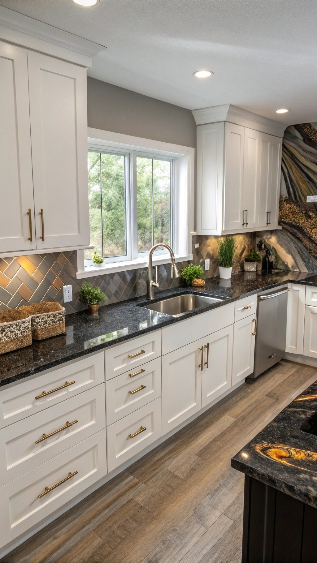 bold granite simple cabinetry