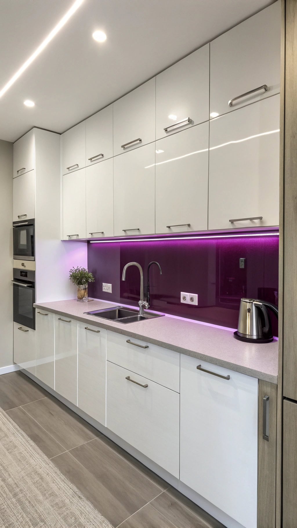 bold purple kitchen accents