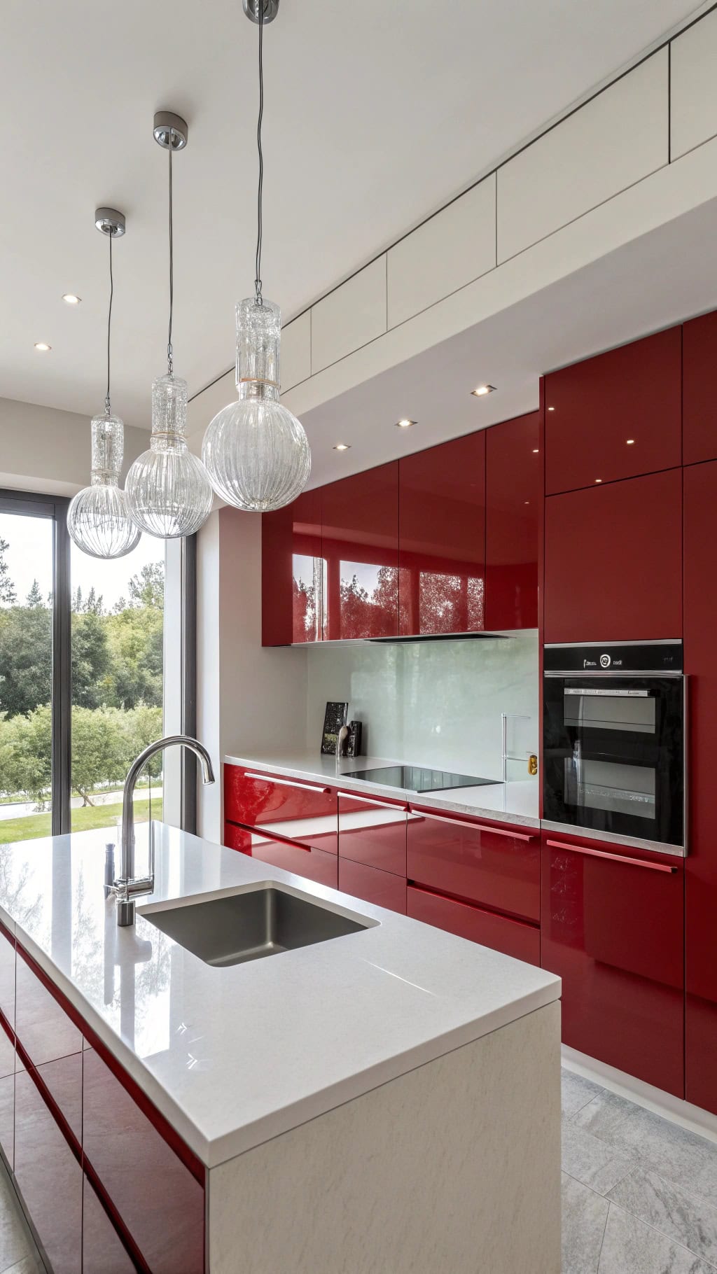 bold red kitchen elegance