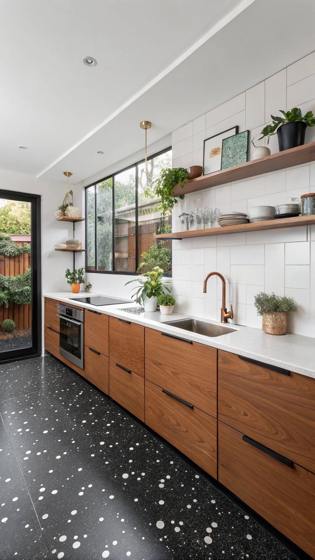 bold terrazzo kitchen design
