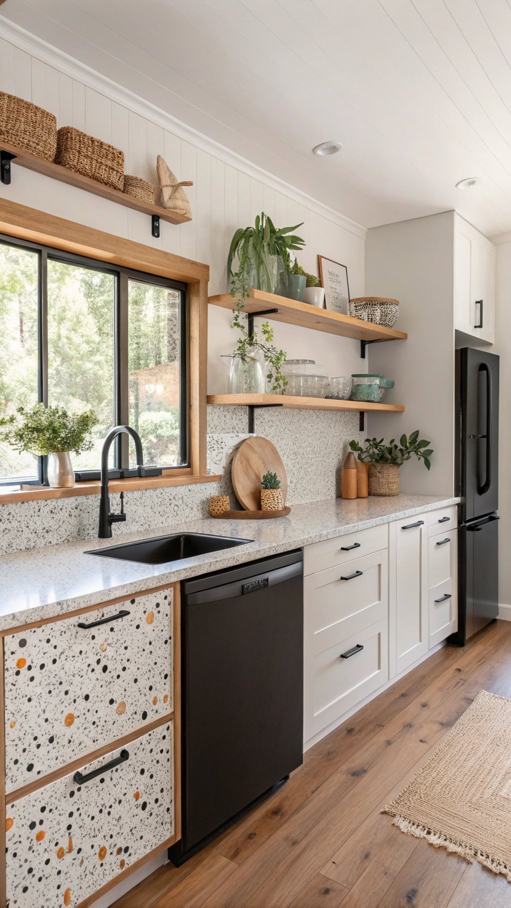 bold terrazzo simple cabinets