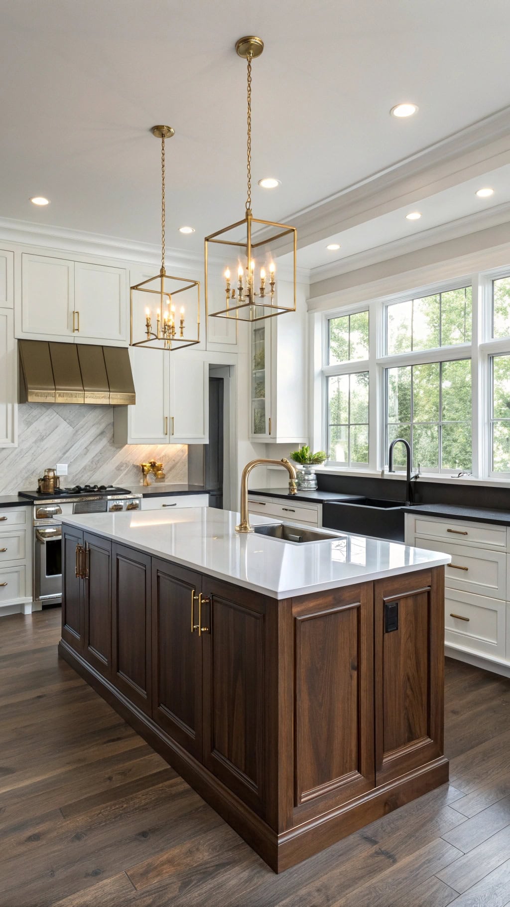 bold walnut island design
