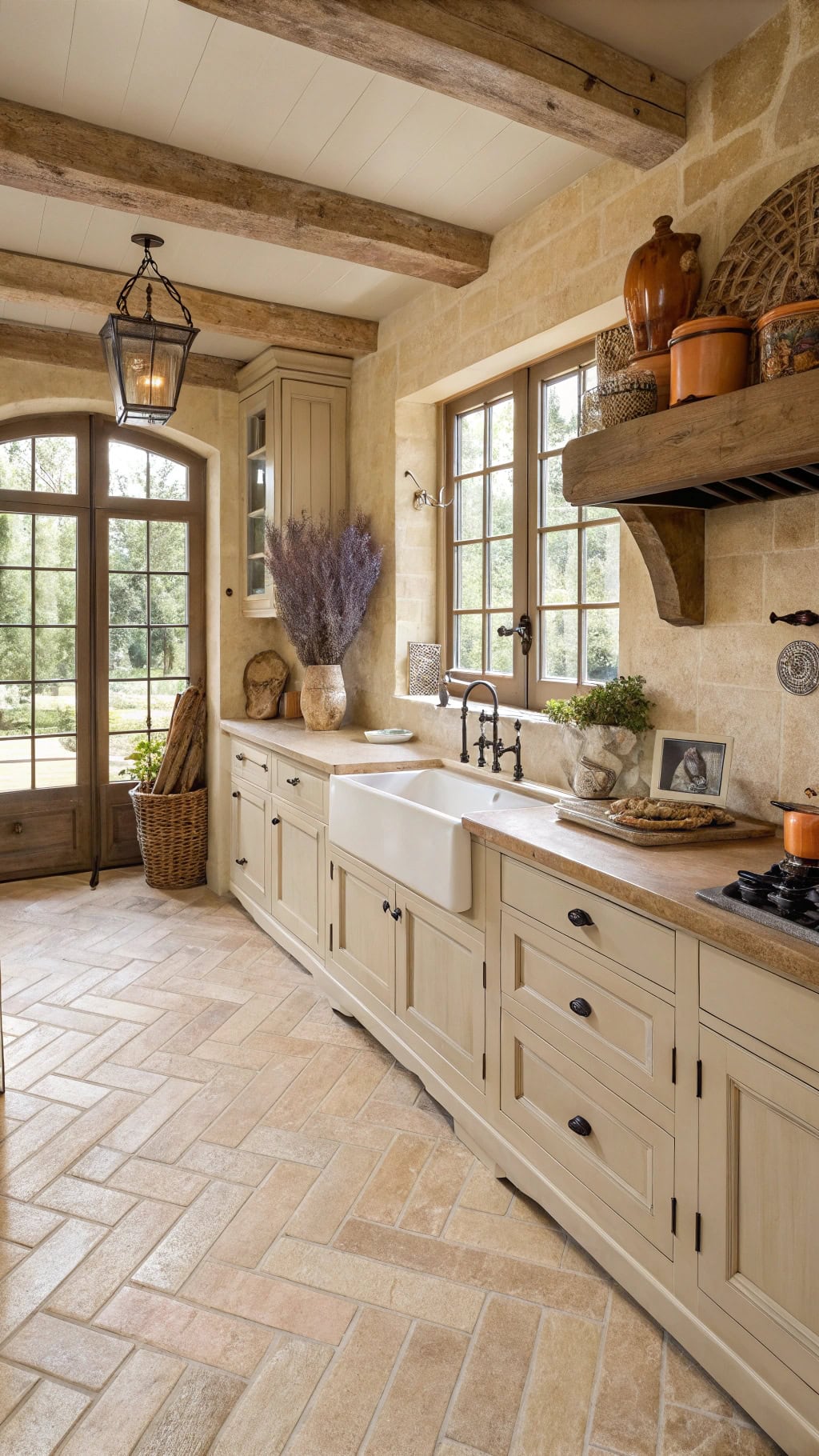ch teau chic beige tiles