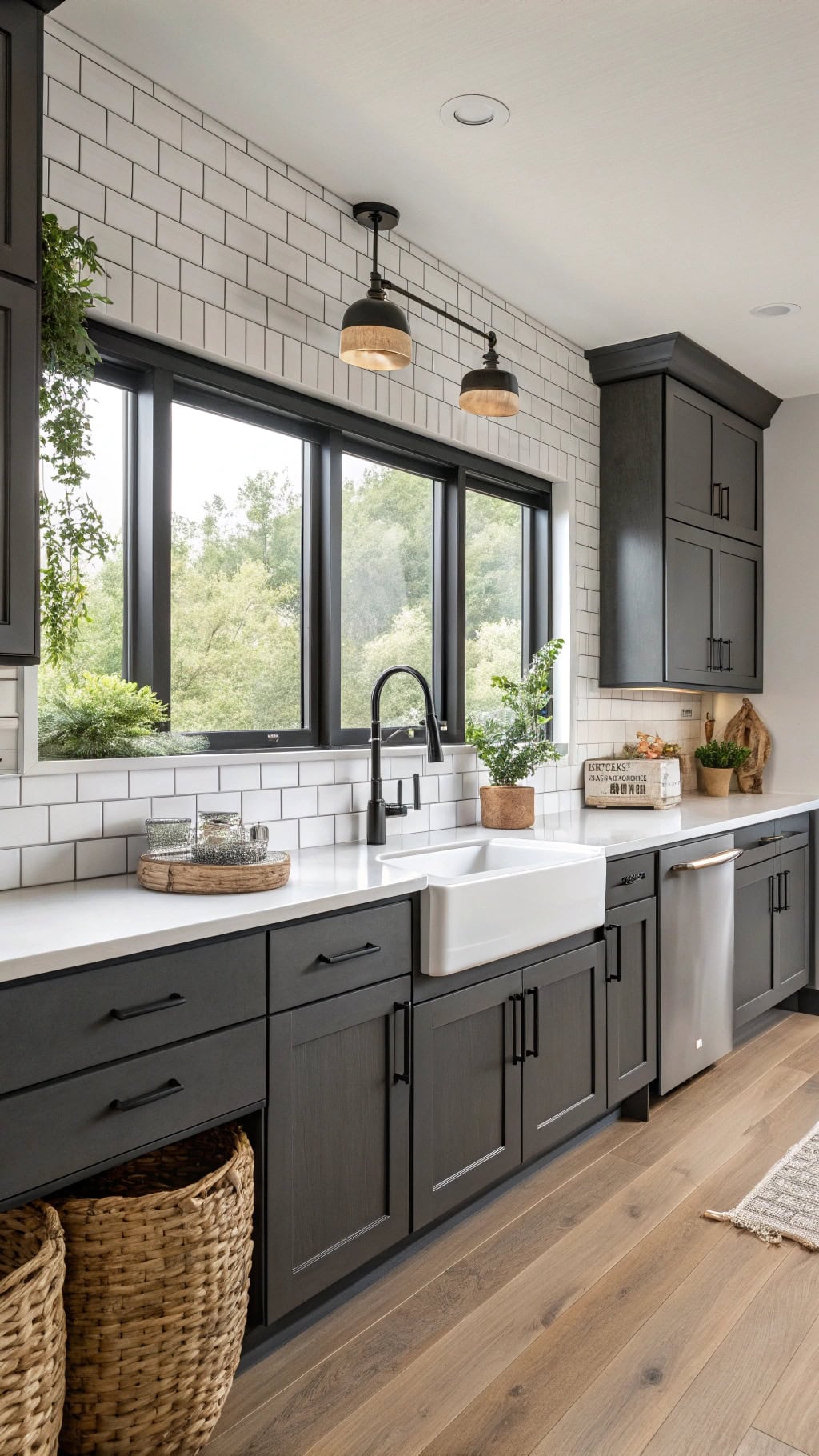 charcoal cabinets black hardware