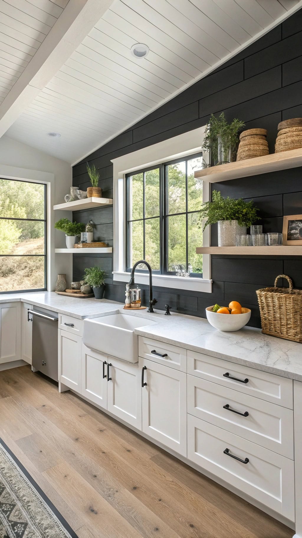 charcoal kitchen accent walls