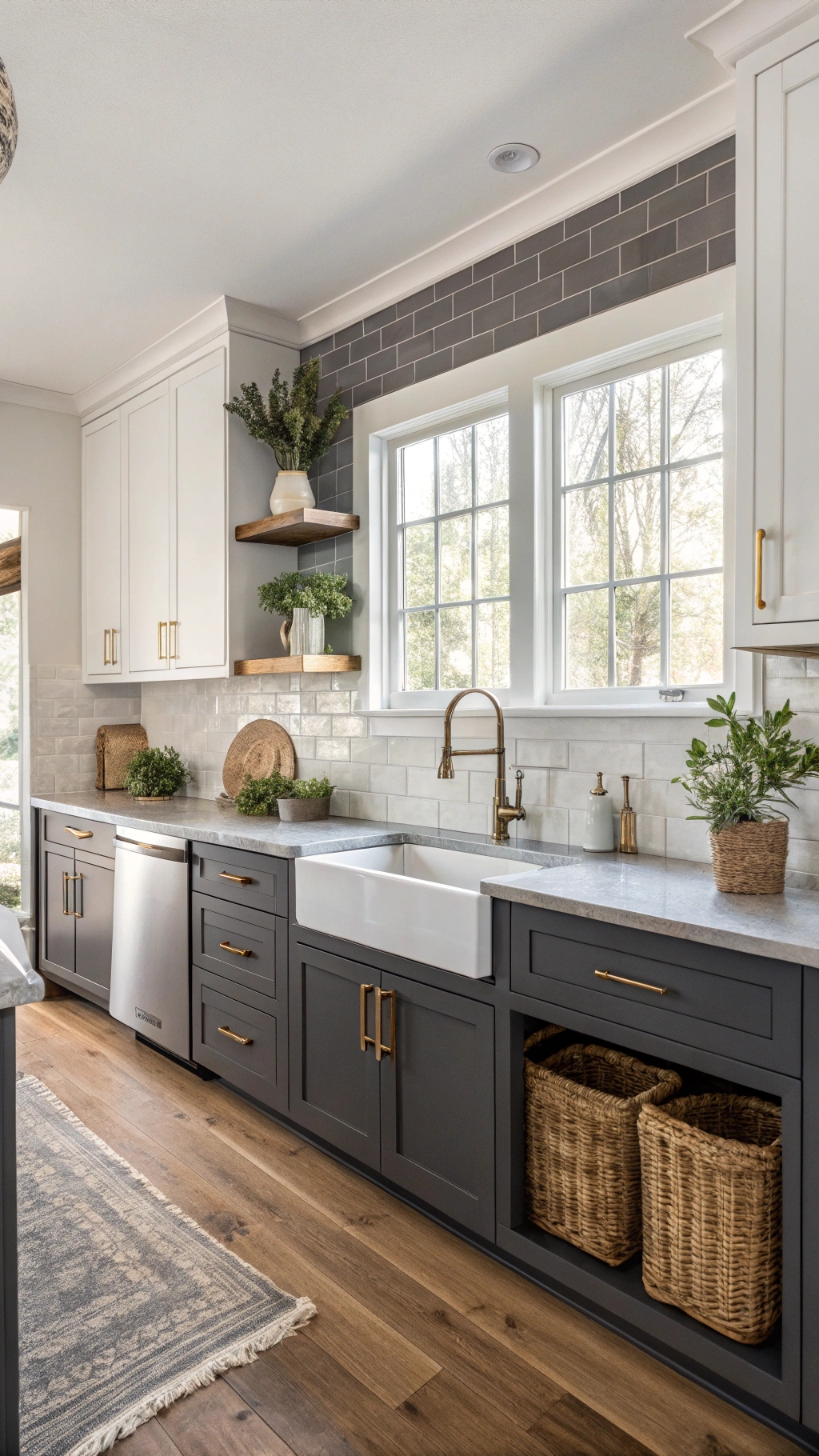 charcoal two tone kitchen elegance